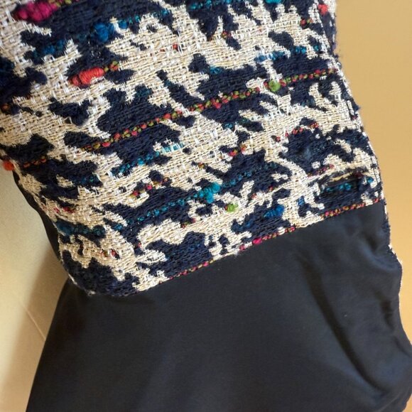 The Fold London Peplum Ivory and Navy Peplum jacket, size 4 - Picture 5 of 8